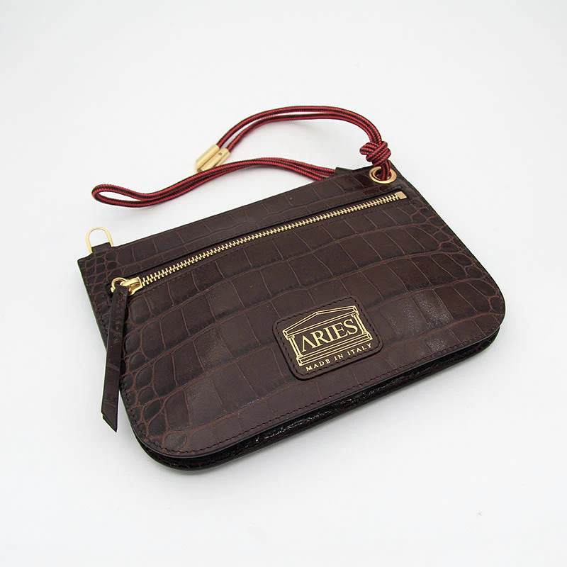 Aries Bobby Bag Crocodile Brown 1 Aries Bobby Bag Crocodile Brown