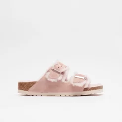 Birkenstock Arizona Shearling Suede Leather Light Rose