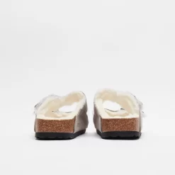 Birkenstock Arizona Shearling Suede Leather Stone Coin -Boutique de chaussures de sport de plein air Birkenstock Arizona Shearling Suede Leather Stone Coin 3