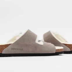 Birkenstock Arizona Shearling Suede Leather Stone Coin -Boutique de chaussures de sport de plein air Birkenstock Arizona Shearling Suede Leather Stone Coin 4
