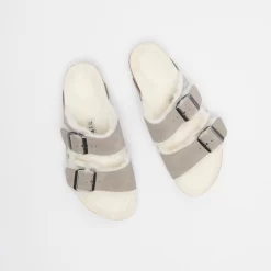 Birkenstock Arizona Shearling Suede Leather Stone Coin -Boutique de chaussures de sport de plein air Birkenstock Arizona Shearling Suede Leather Stone Coin 5