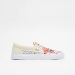 DC Shoes Basquiat X Manual Slip On - White / Graffiti Print