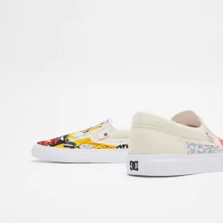 DC Shoes Basquiat X Manual Slip On - White / Graffiti Print -Boutique de chaussures de sport de plein air DC Shoes Basquiat x Manual Slip On White Graffiti Print 5