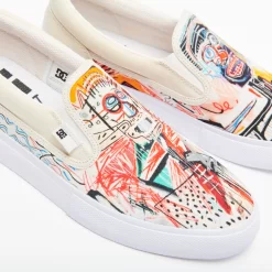 DC Shoes Basquiat X Manual Slip On - White / Graffiti Print -Boutique de chaussures de sport de plein air DC Shoes Basquiat x Manual Slip On White Graffiti Print 6