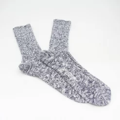 Druthers Organic Cotton Rib Slub Crew Sock - Navy & White -Boutique de chaussures de sport de plein air Druthers Organic Cotton Rib Slub Crew Sock Navy White 02
