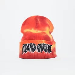 Fucking Awesome Stretch Tie-Dye Cuff Beanie - Orange