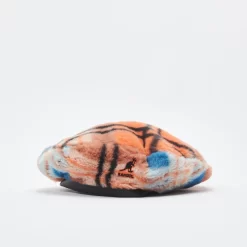Kangol Faux Fur Beret - Fiery Orange Plaid