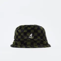 Kangol - Faux Fur Bucket (Olive Check)