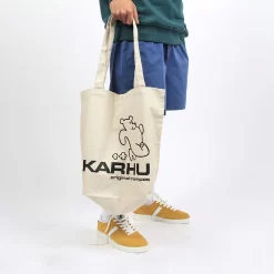 Karhu Trampas Bear Tote Bag Lily White / Black