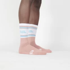Milk Milson Socks Made In France - Rose Antico/Light Blue -Boutique de chaussures de sport de plein air Milk Milson Socks Made in France Rose Antico Light Blue 4