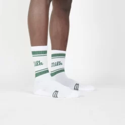 Milk Milson Socks Made In France - White/Green -Boutique de chaussures de sport de plein air Milk Milson Socks Made in France White Green 4
