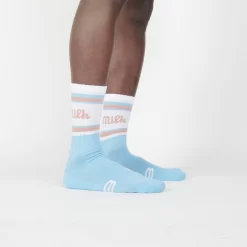 Milk Milson Socks Made In France - Light Blue/Rose Antico -Boutique de chaussures de sport de plein air Milk Milson Socks Made inFrance Light Blue Rose Antico 4