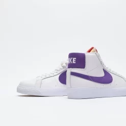 Nike SB - Zoom Blazer Mid ISO (White/Court Purple) -Boutique de chaussures de sport de plein air Nike SB Zoom Blazer Mid ISO White CourtPurple 5