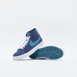 Nike SB - Zoom Blazer Mid (Midnight Navy/Noise Aqua) -Boutique de chaussures de sport de plein air Nike SB Zoom Blazer Mid Midnight Navy Noise Aqua 3