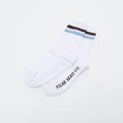 Polar Skate Co Stripe Socks - White / Navy / Gray