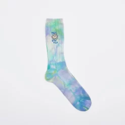 Real Bad Man Delic Sun Tie Dye Embroidered Socks