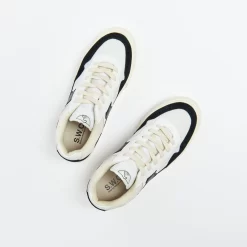 Stepney Workers Club - Pearl S-Strike Suede Mix (White/Black) -Boutique de chaussures de sport de plein air Stepney Workers Club Pearl S Strike Suede Mix White Black 7