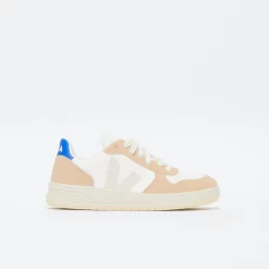 Veja - V -10 Chromefree Leather (White/Sahra/Paros Blue)