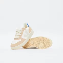Veja - V -10 Chromefree Leather (White/Sahra/Paros Blue) -Boutique de chaussures de sport de plein air Veja V 10 Chromefree Leather White Sahra Paros Blue 3