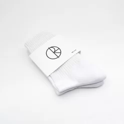 Polar Skate Co Stroke Logo Socks White