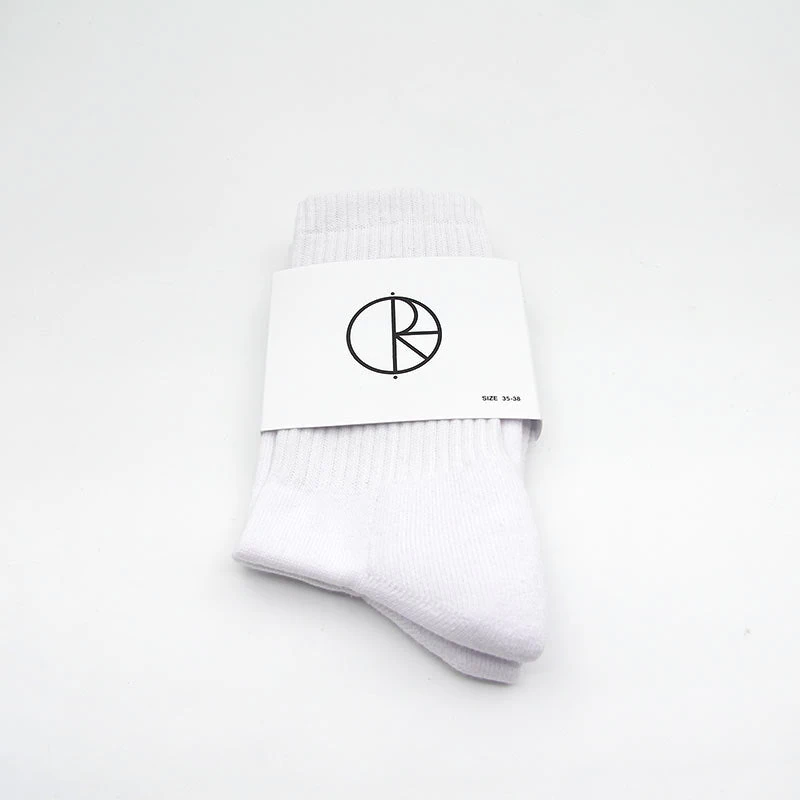 Polar Skate Co Stroke Logo Socks White 2 Polar Skate Co Stroke Logo Socks White – Image 2